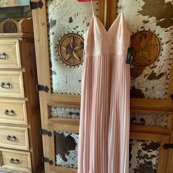 Lulus Dresses & Skirts - Blush pink long pleated dress SOLD